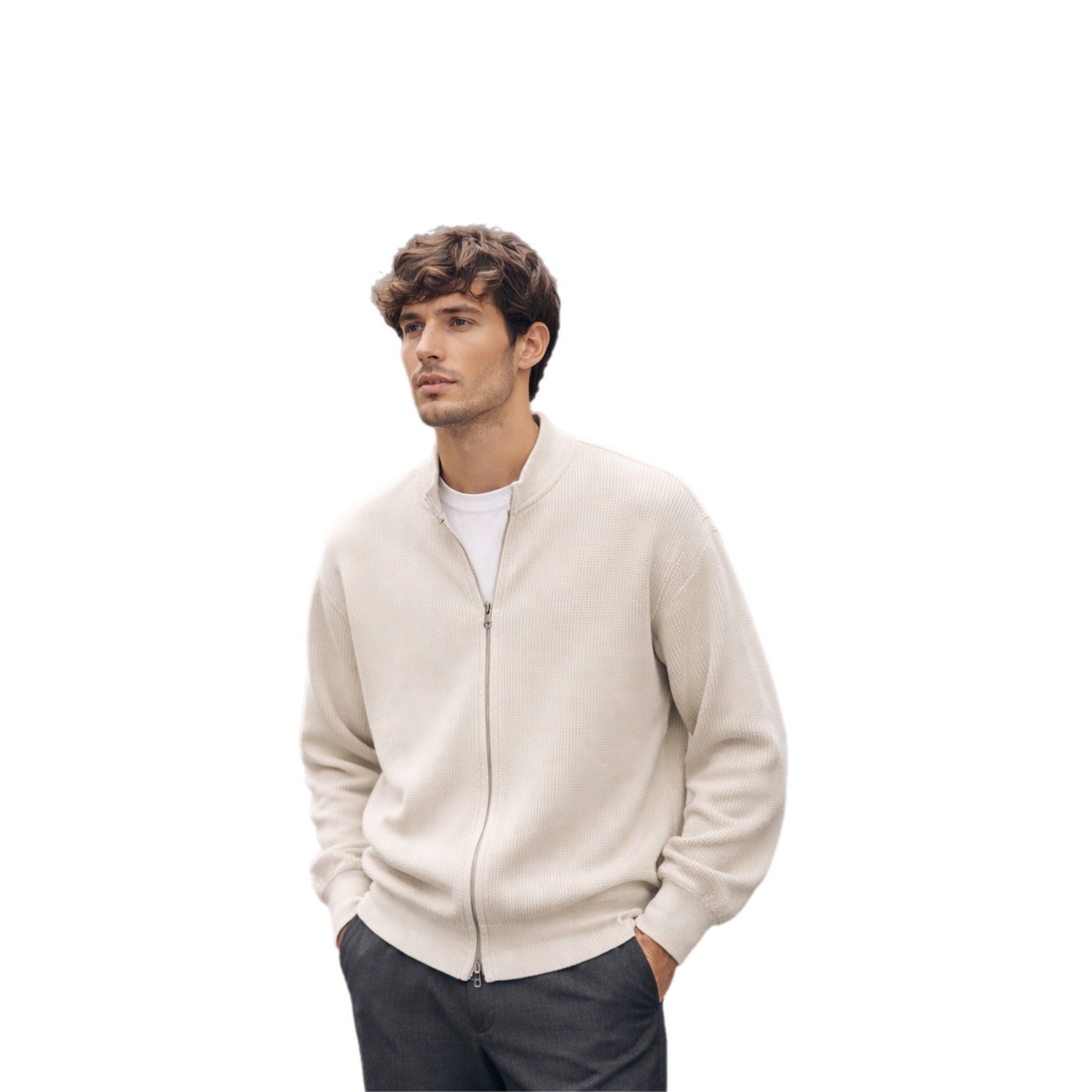 SUETER ZIPPER WHITE JW